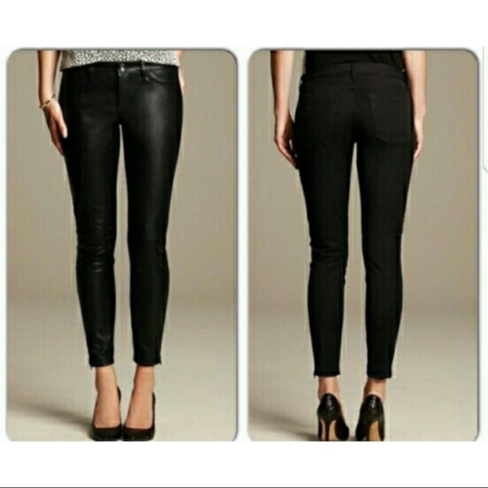 Banana Republic Sloan Pant, faux leather front